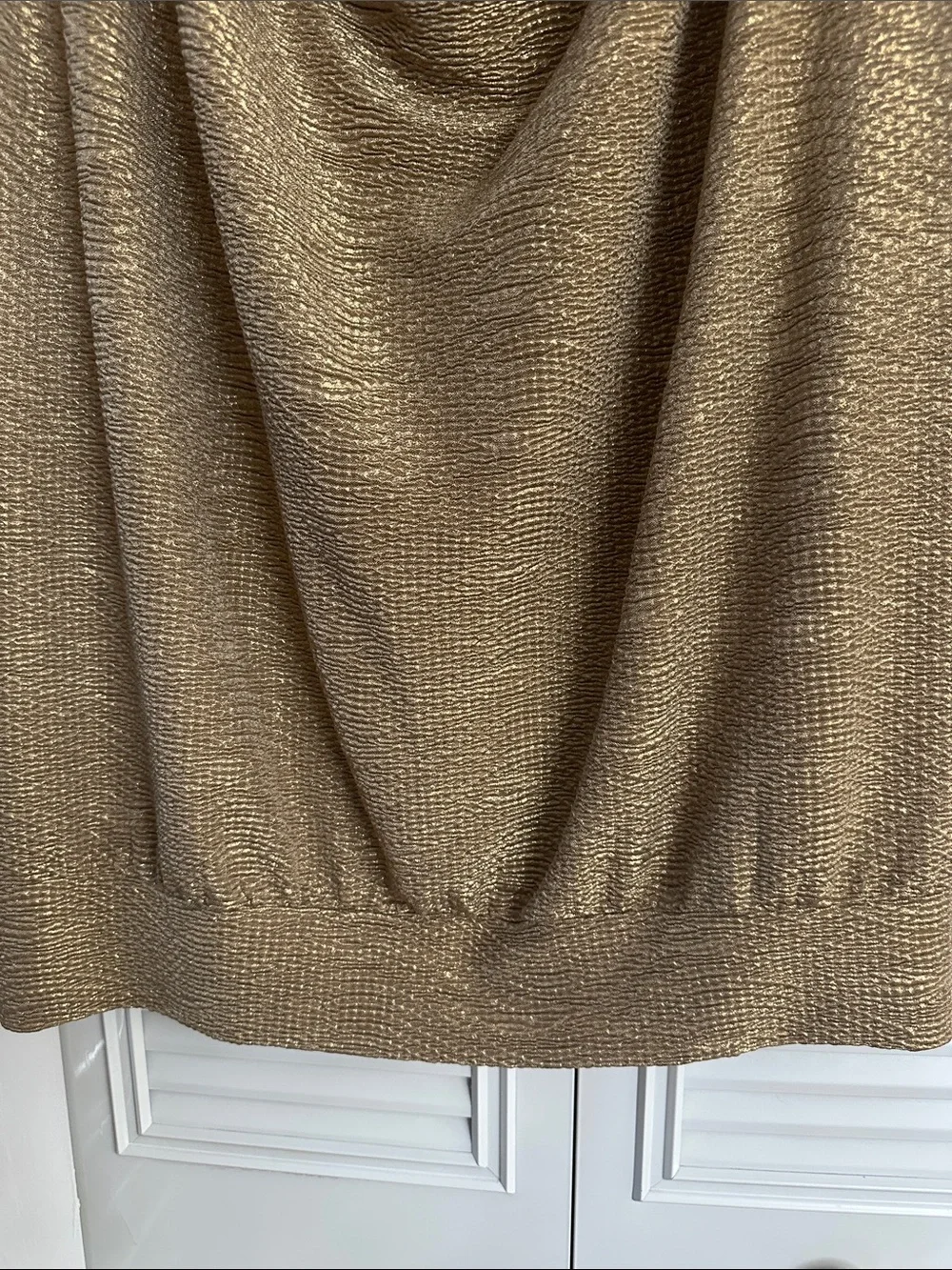 Worthington Shimmery Gold Textured Cowl Neck Sleeveless Top Size 2X - Picture 5 of 8